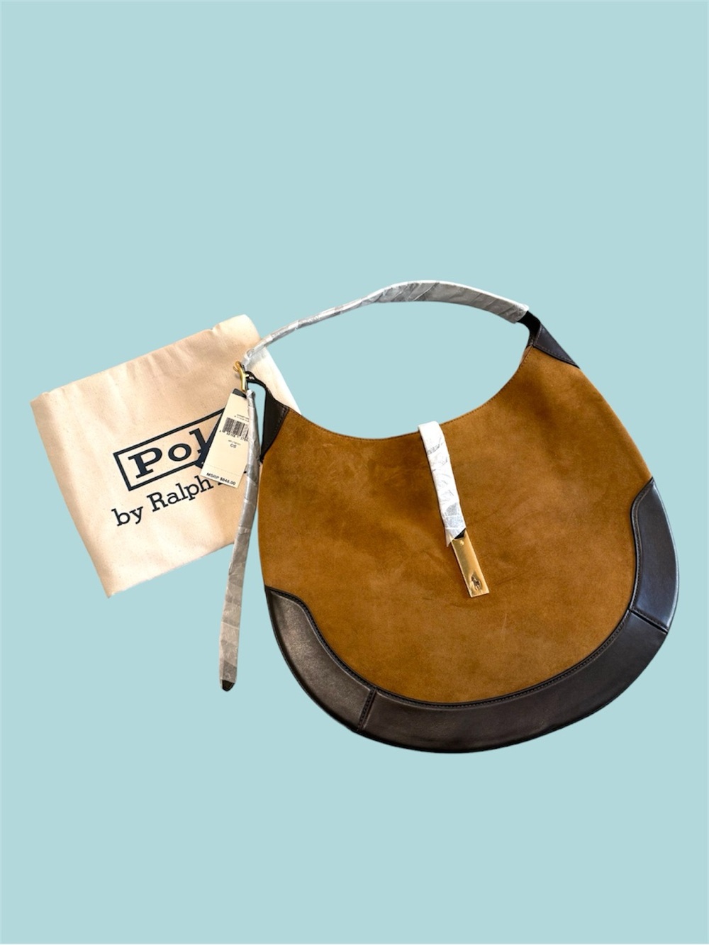 Ralph Lauren large polo id suede bag